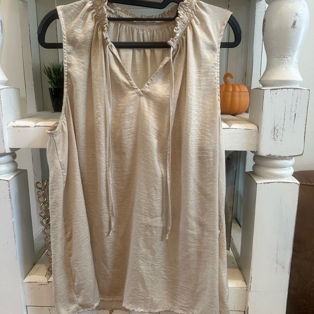 Elegant Cream Sleeveless Top